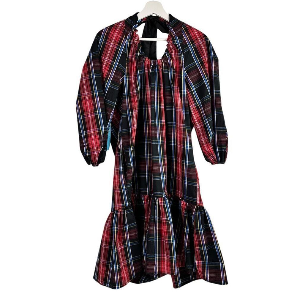 Draper James Large Long Sleeve Bow Back Plaid Dress